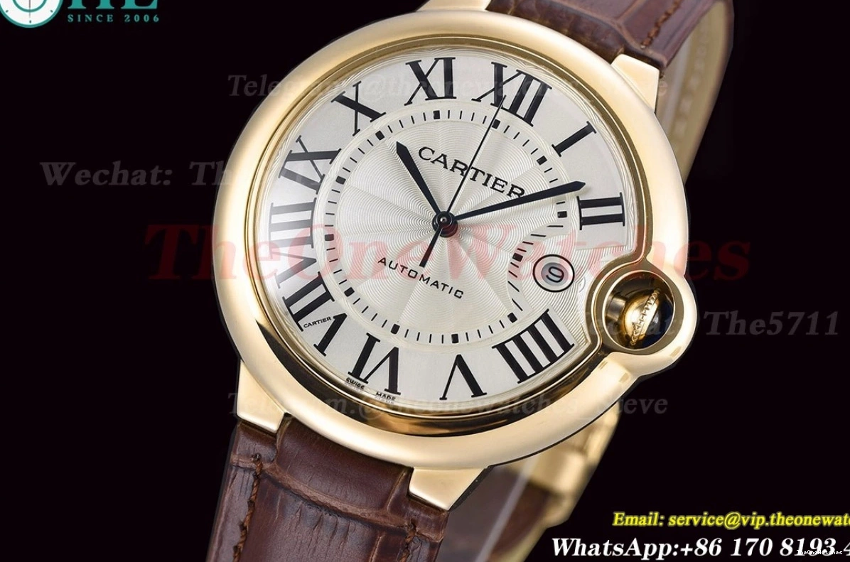 42mm GDF De Dial Cartier White LE MY8215 YG Ballon Bleu 1226